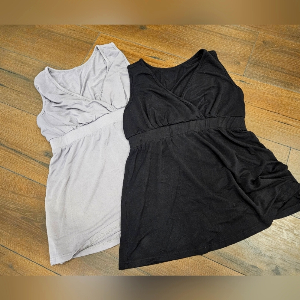 Kindred Bravely Black and Gray Tank Tops